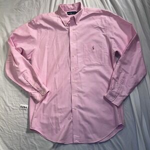 Polo Ralph Lauren Men's Classic Oxford Shirt Pink, Big And Tall Sz LT